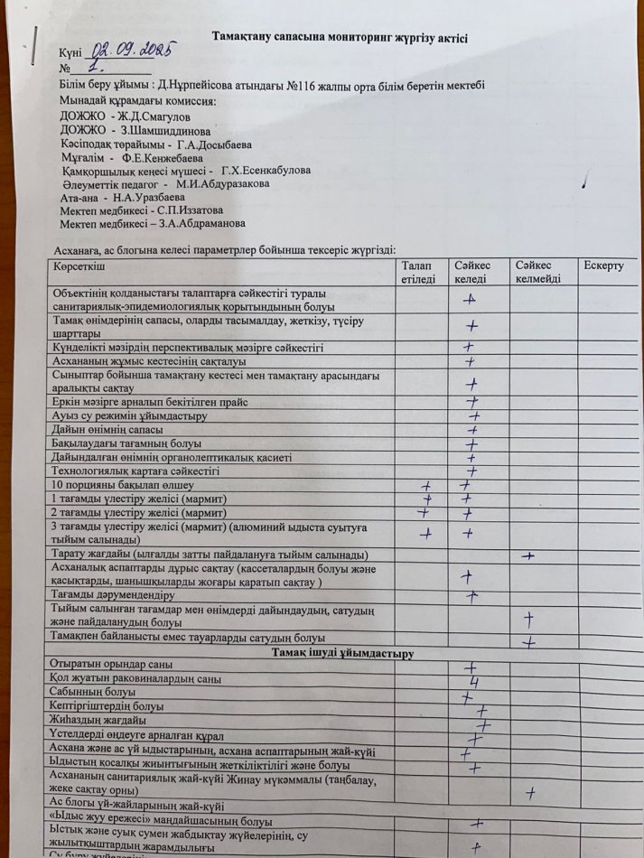 Бракераждық тексеру АКТ.ХАТТАМА