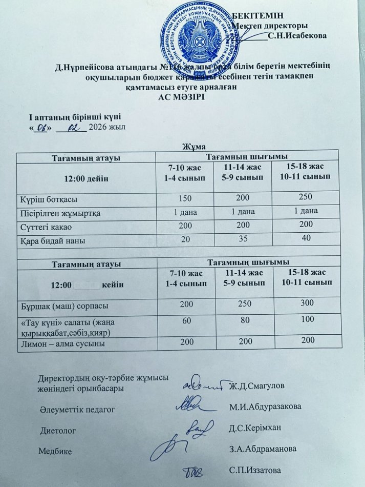 Ас мәзірі
