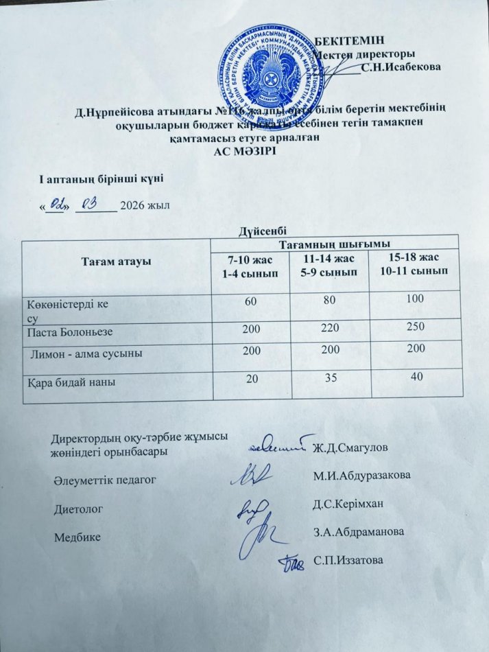 Ас мәзірі
