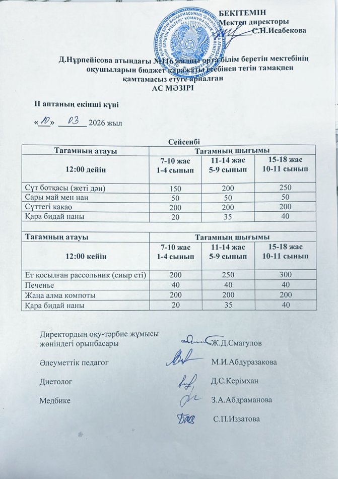 Ас мәзірі