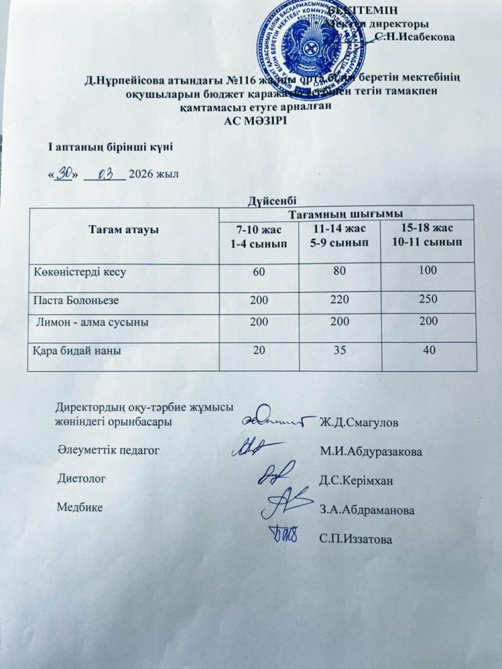 Ас мәзірі